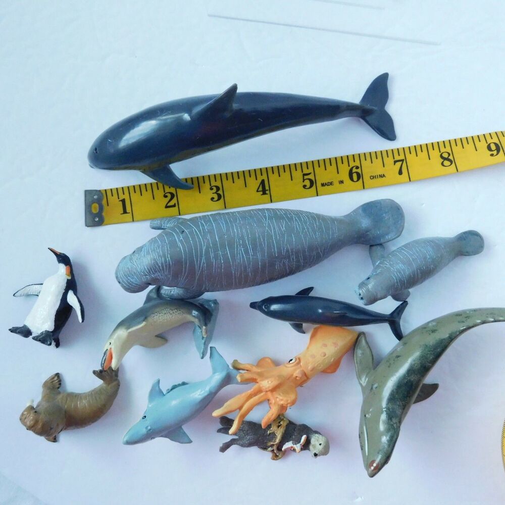 Safari LTD Lot of 11 Sea Life Animals Whale Manatee Dolphin Otter Retired 90's